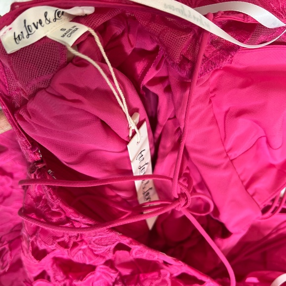 For Love & Lemons Leighton Serena 3d Floral Textured Cute Ties Maxi Dress - Picture 9 of 9